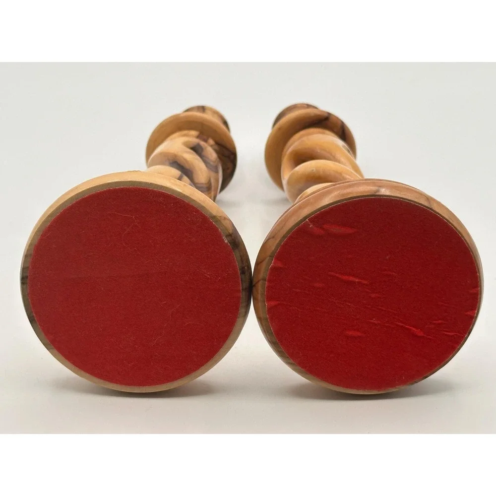 Handmade Olive Wood Candle Holders Craft 9